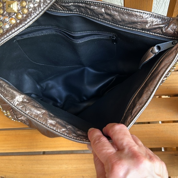 Faux Leather Studded Shoulder Bag - Picture 2 of 9